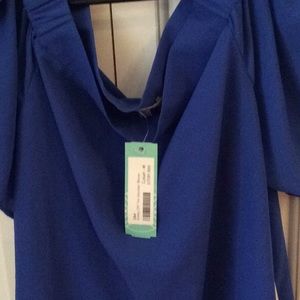 Beautiful Blue off the shoulder blouse